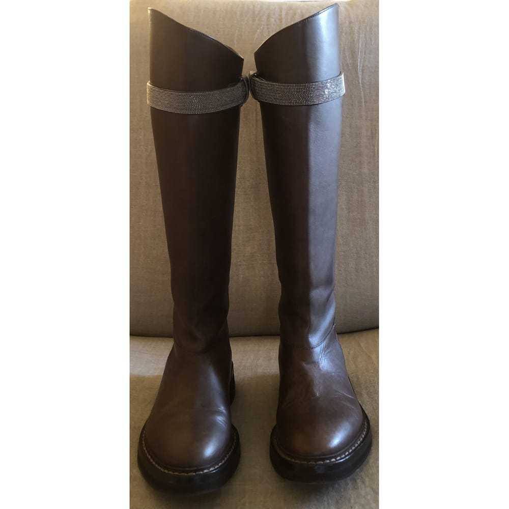 Brunello Cucinelli Leather riding boots - image 2