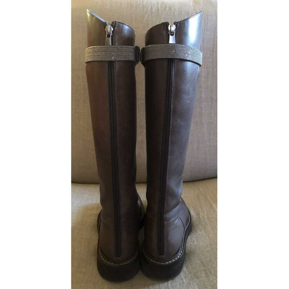 Brunello Cucinelli Leather riding boots - image 4