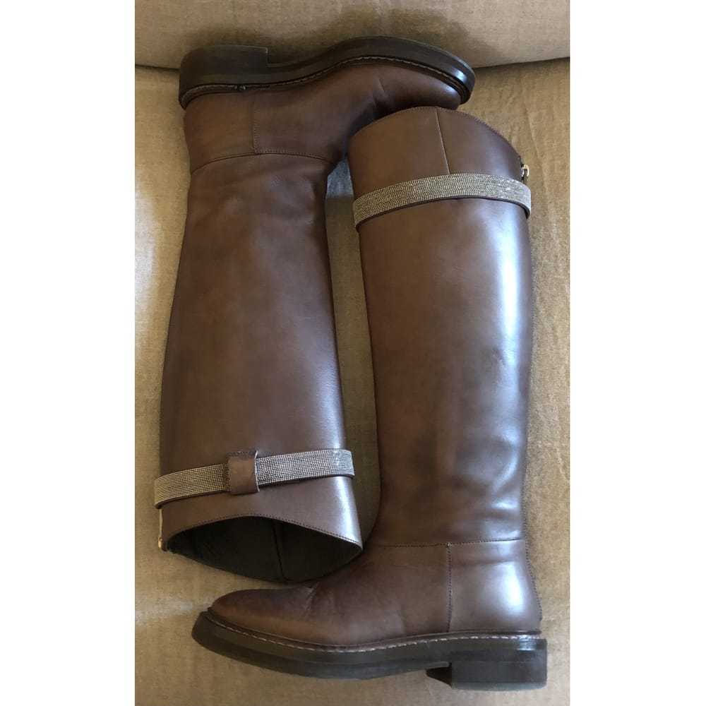 Brunello Cucinelli Leather riding boots - image 6