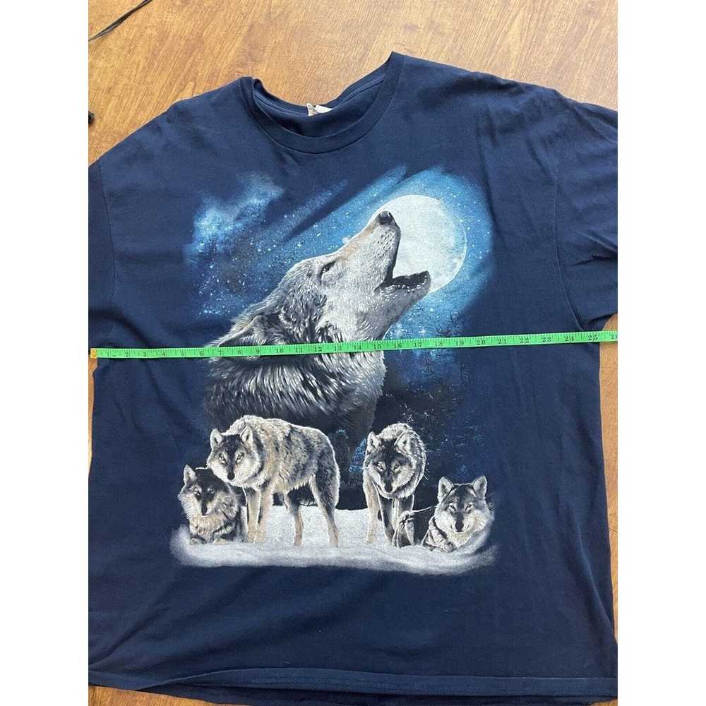 vintage Y2k graphic t shirt Wolf Howling 90s Grap… - image 6