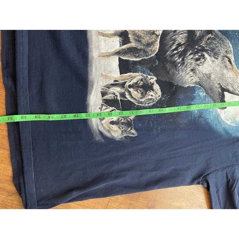 vintage Y2k graphic t shirt Wolf Howling 90s Grap… - image 8