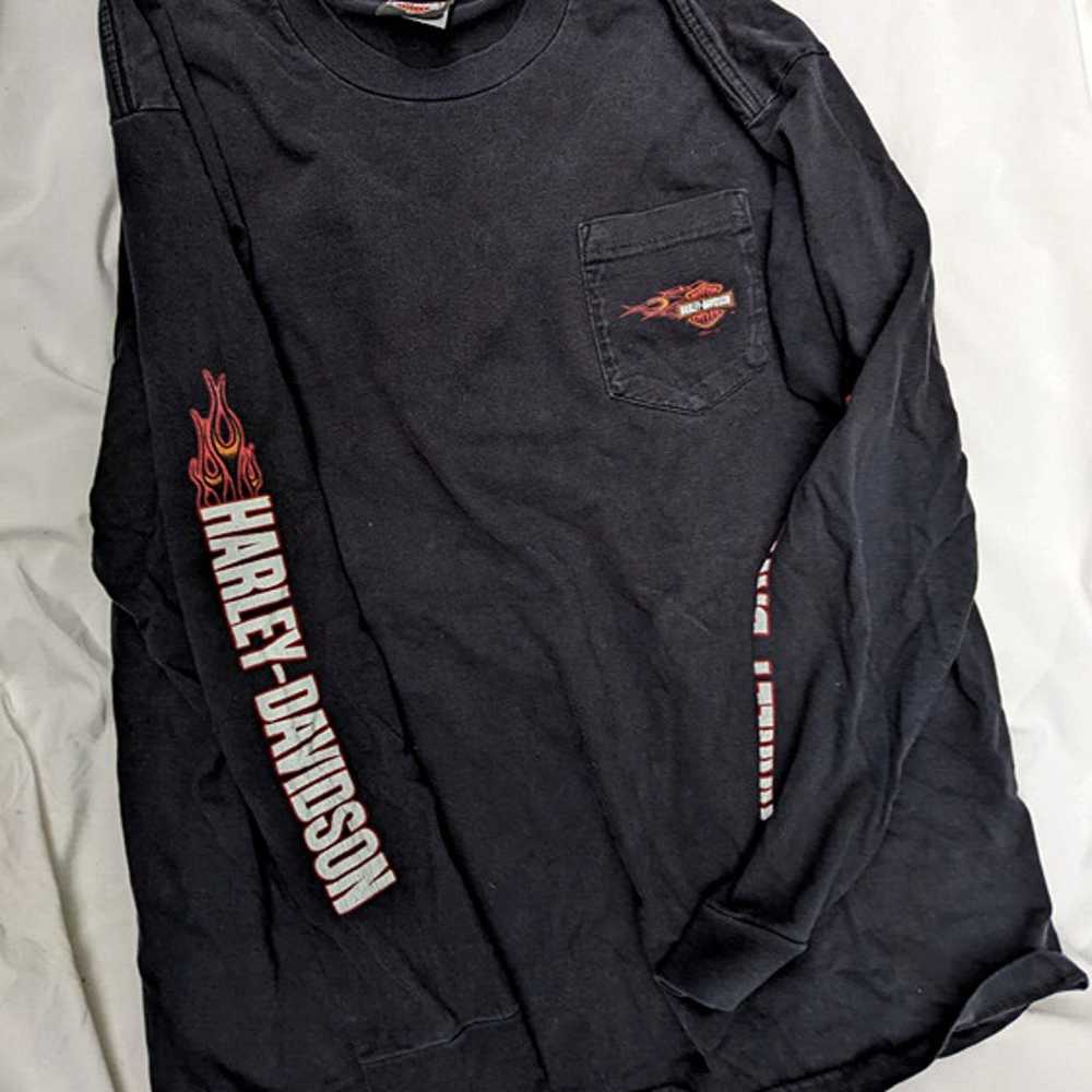 Harley Davidson Shirt Black Embroidered - image 2