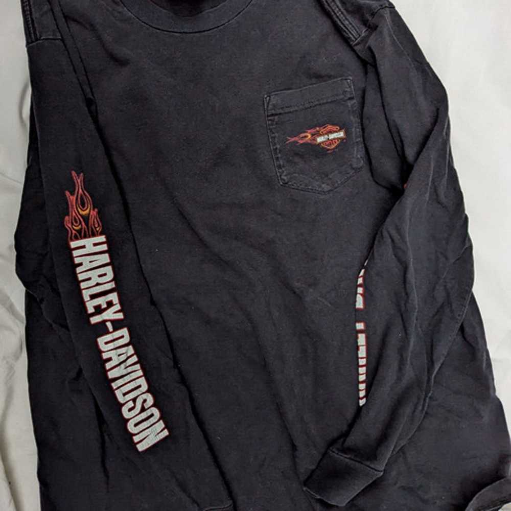 Harley Davidson Shirt Black Embroidered - image 3