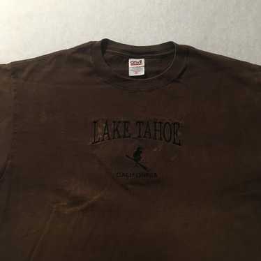 vtg 90s slopes embroidered t-shirt XL lake tahoe … - image 1