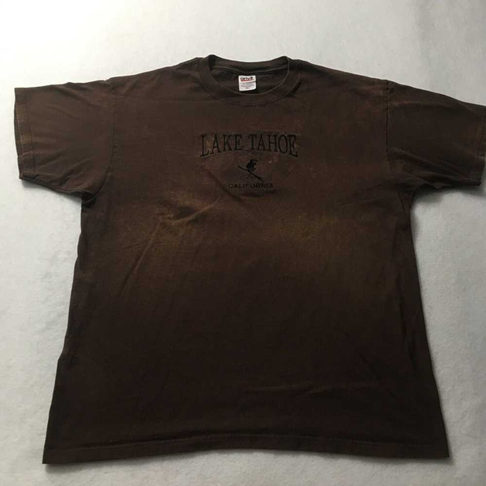 vtg 90s slopes embroidered t-shirt XL lake tahoe … - image 2