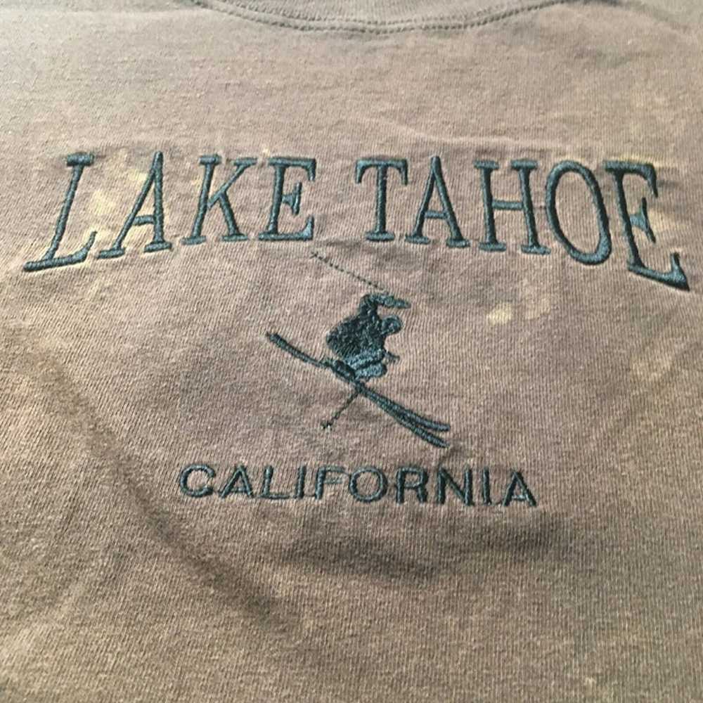 vtg 90s slopes embroidered t-shirt XL lake tahoe … - image 4