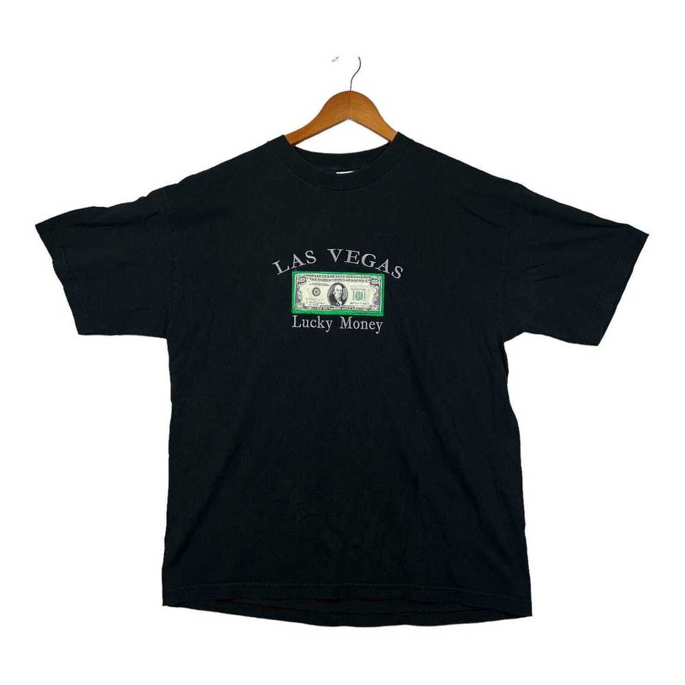Vintage Crazy T Shirt Las Vegas Lucky Money Black… - image 1