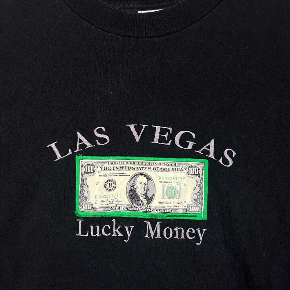 Vintage Crazy T Shirt Las Vegas Lucky Money Black… - image 3