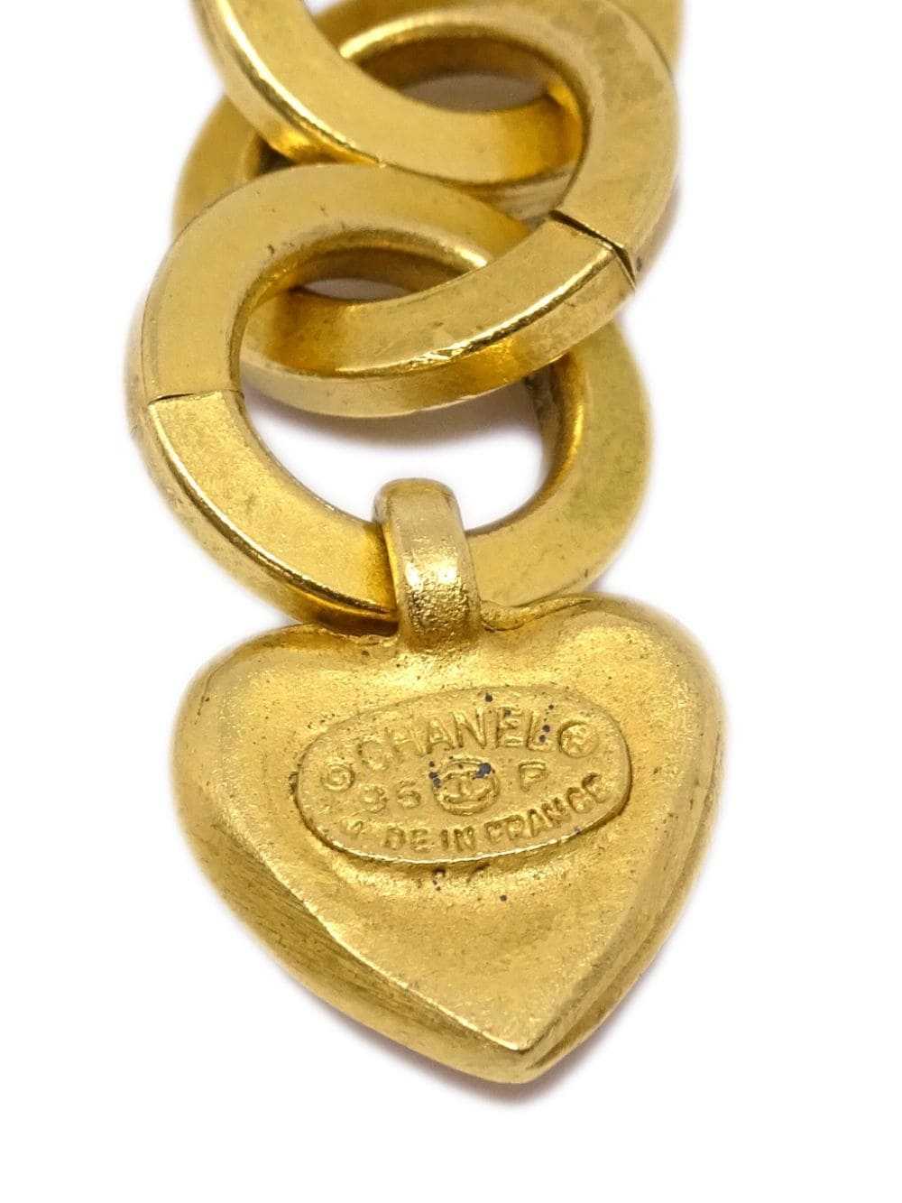 CHANEL Pre-Owned 1995 heart-motif gold-plated dro… - image 3