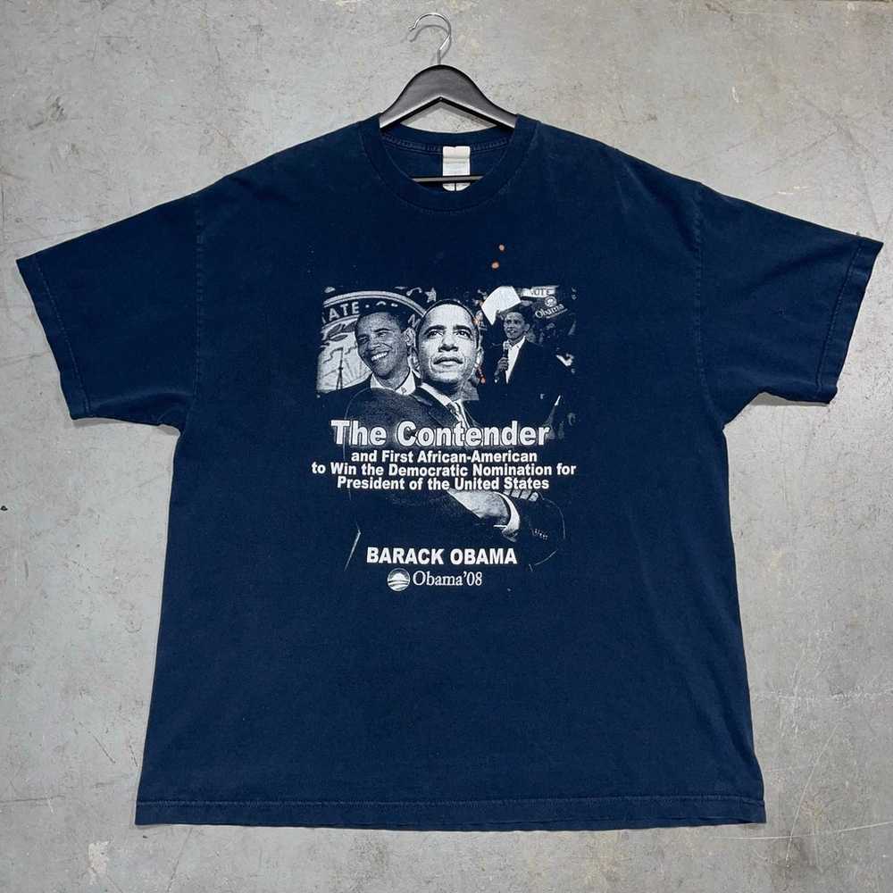 Vintage Y2K Barack Obama’08 The Contender T-Shirt… - image 1