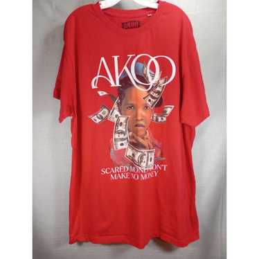 Akoo Shirt Mens XXXL Red Graphic Spelled Out Scare