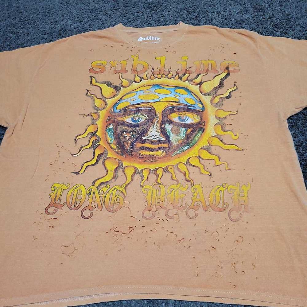 N3 Sublime orange Distressed Oversized tee - image 1