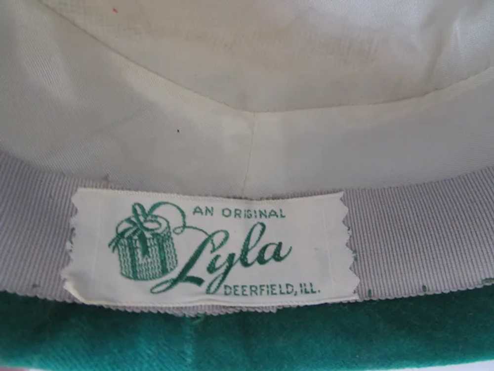 SALE Emerald Green Velvet Pill Box Hat by Lyla De… - image 9