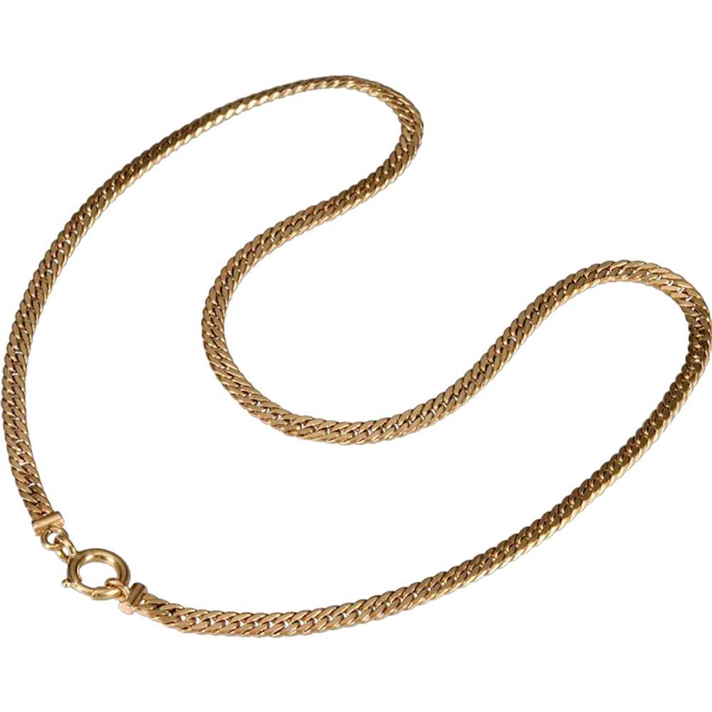 Antique Victorian 10K Gold Double Link Chain Neck… - image 1