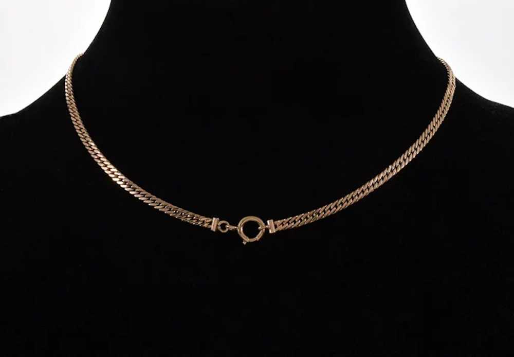 Antique Victorian 10K Gold Double Link Chain Neck… - image 2