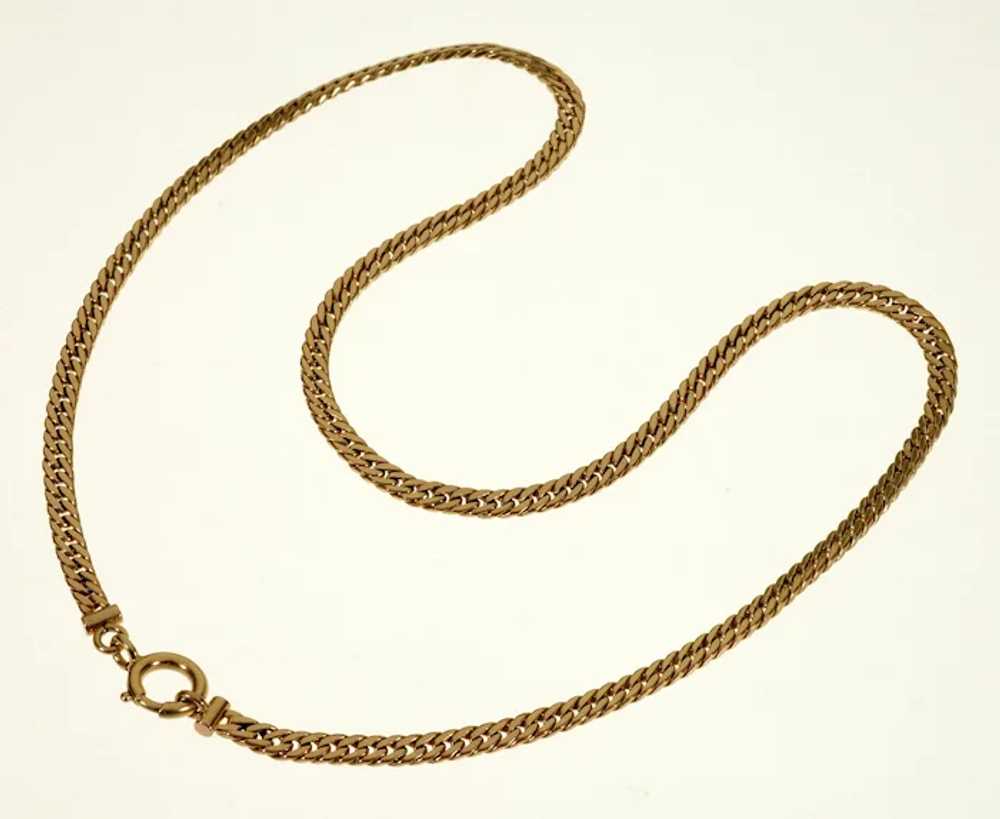 Antique Victorian 10K Gold Double Link Chain Neck… - image 4