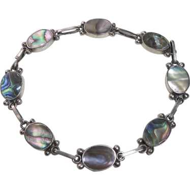 Mexican Sterling & Abalone Link Bracelet