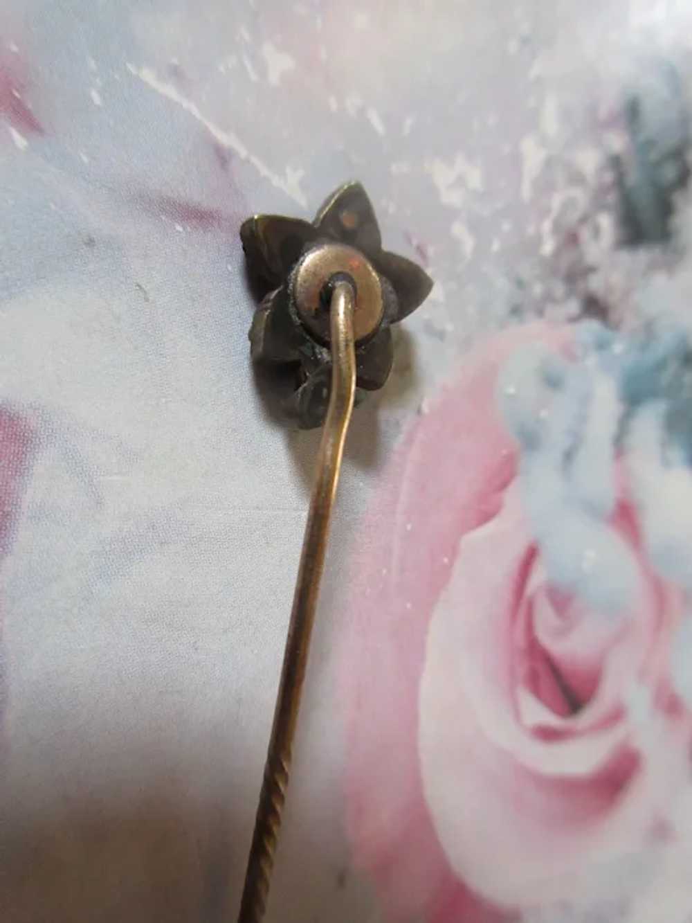 Antique Bohemian Garnet Star Flower Stick Pin - image 3