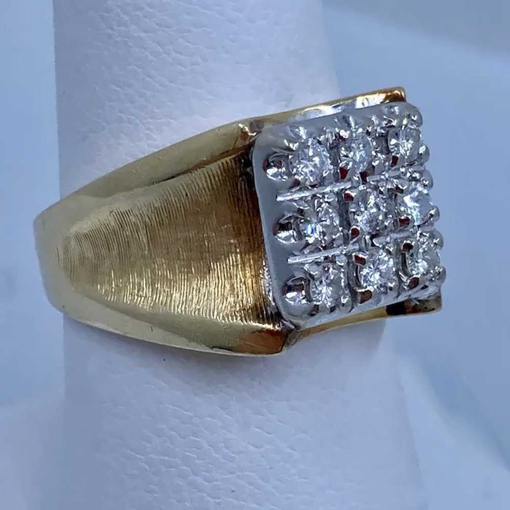 14K Nine Pave Diamonds .54 CTW Square Face Ring S… - image 10