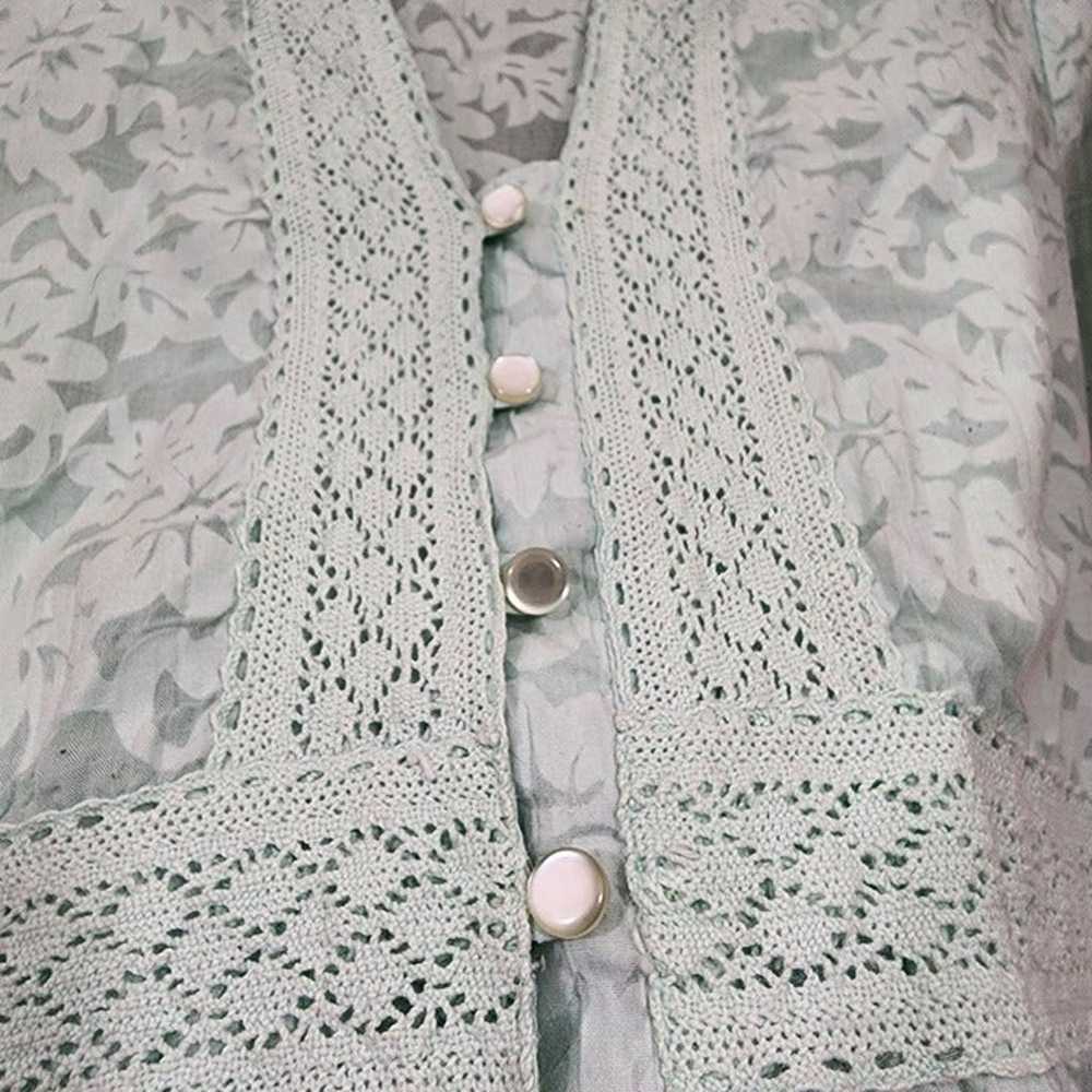 Vintage Antilia Femme v-neck button front lace tr… - image 6