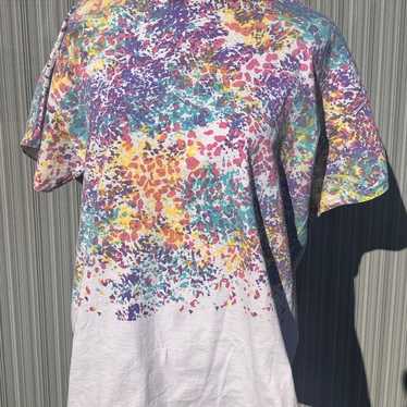 1990 single stitch colorful splatter tshirt