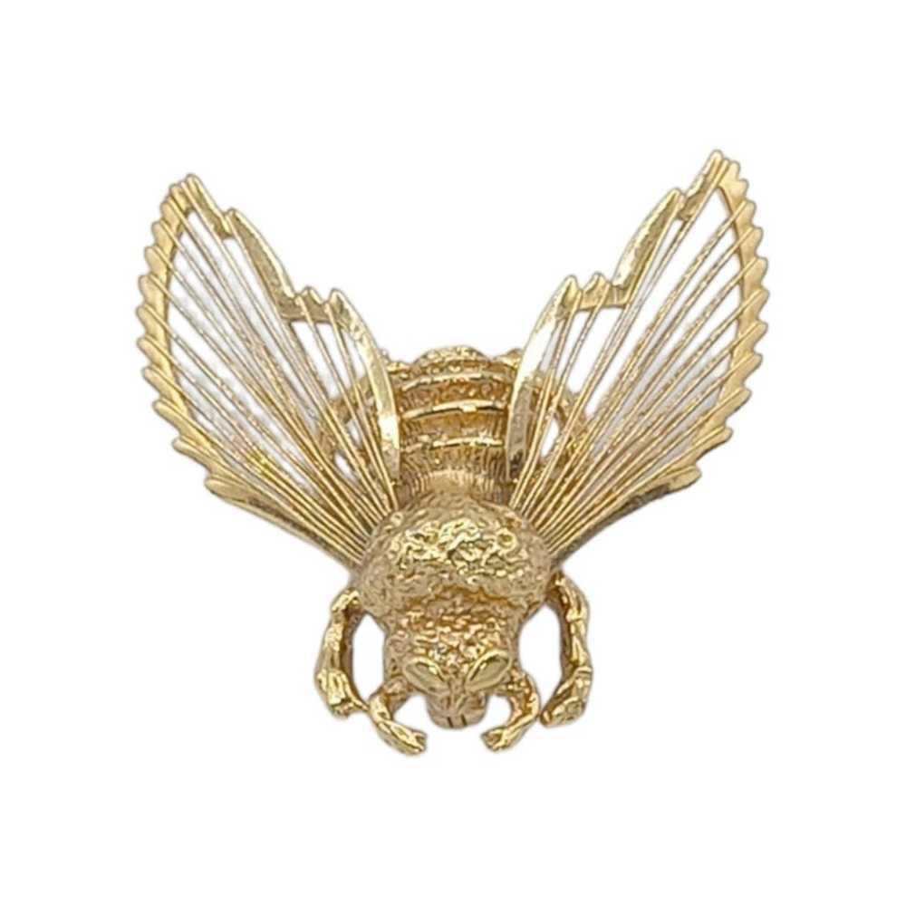 Vintage Gold Bumble Bee Brooch - image 2