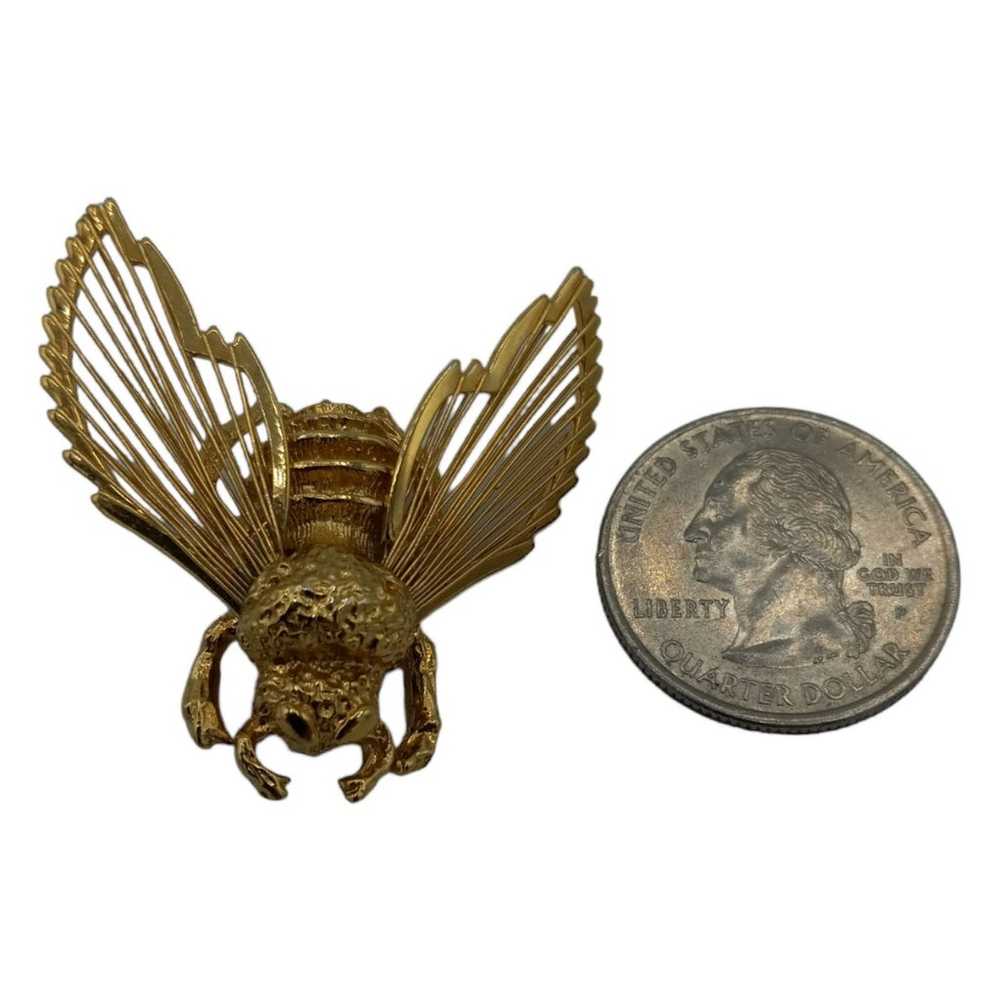 Vintage Gold Bumble Bee Brooch - image 6