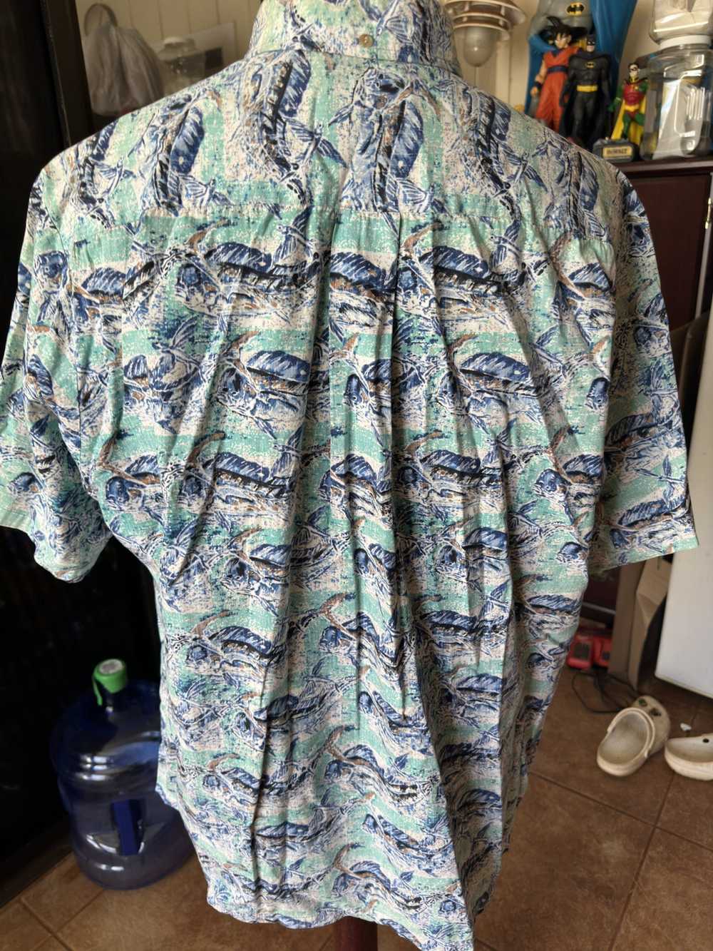 Hawaiian Shirt PreOwned Kahala Hawaiian Fish 3/4 … - image 2