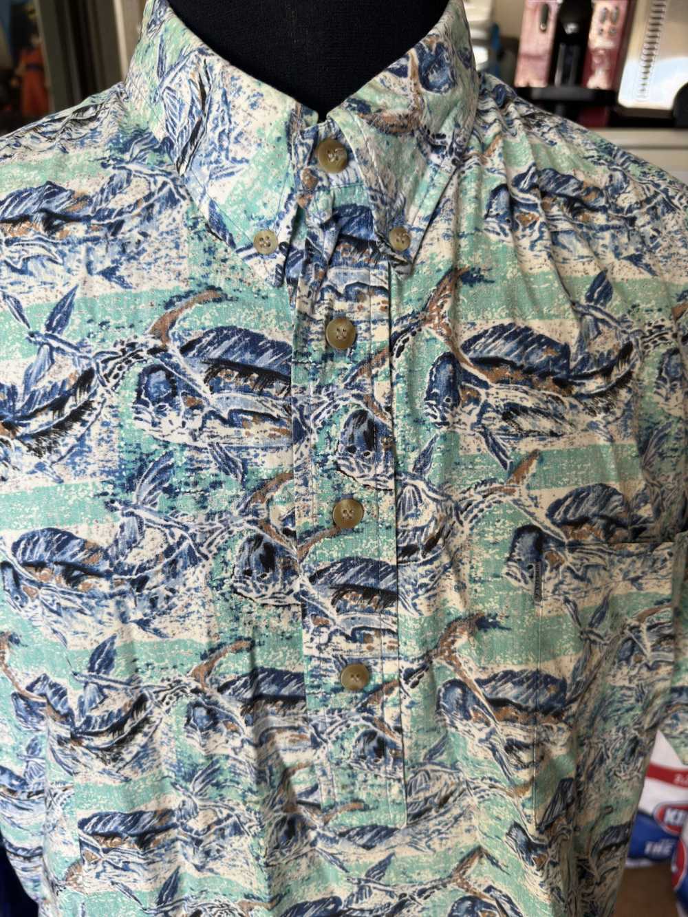 Hawaiian Shirt PreOwned Kahala Hawaiian Fish 3/4 … - image 3