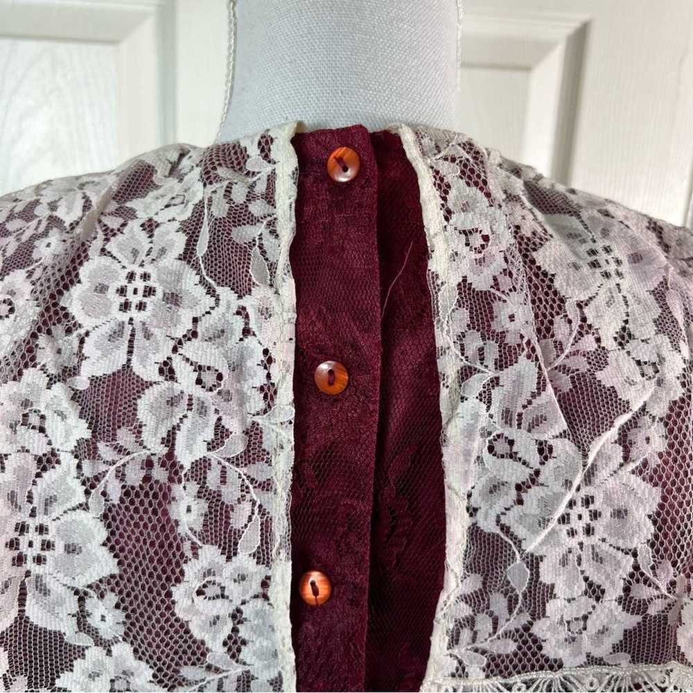 Vintage 1980s Gunne Sax Prairie Lace Collar Dress - image 11