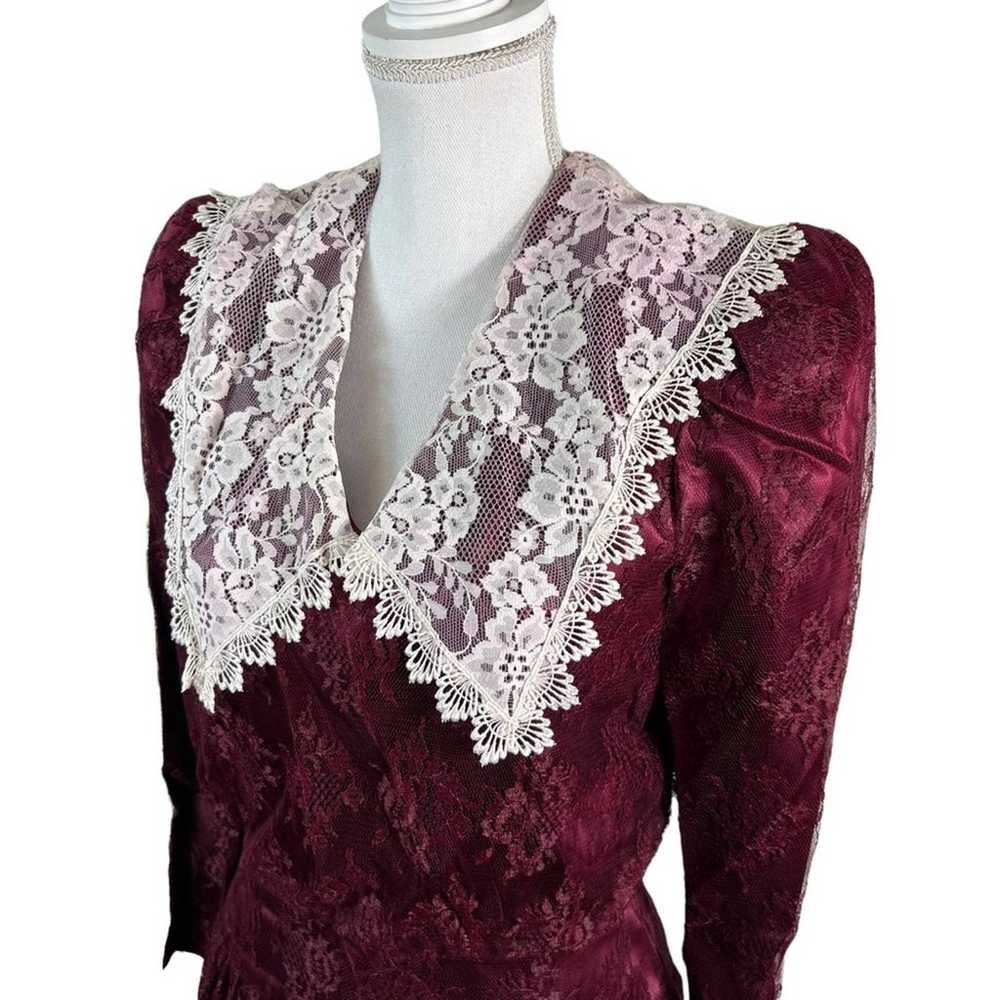 Vintage 1980s Gunne Sax Prairie Lace Collar Dress - image 9