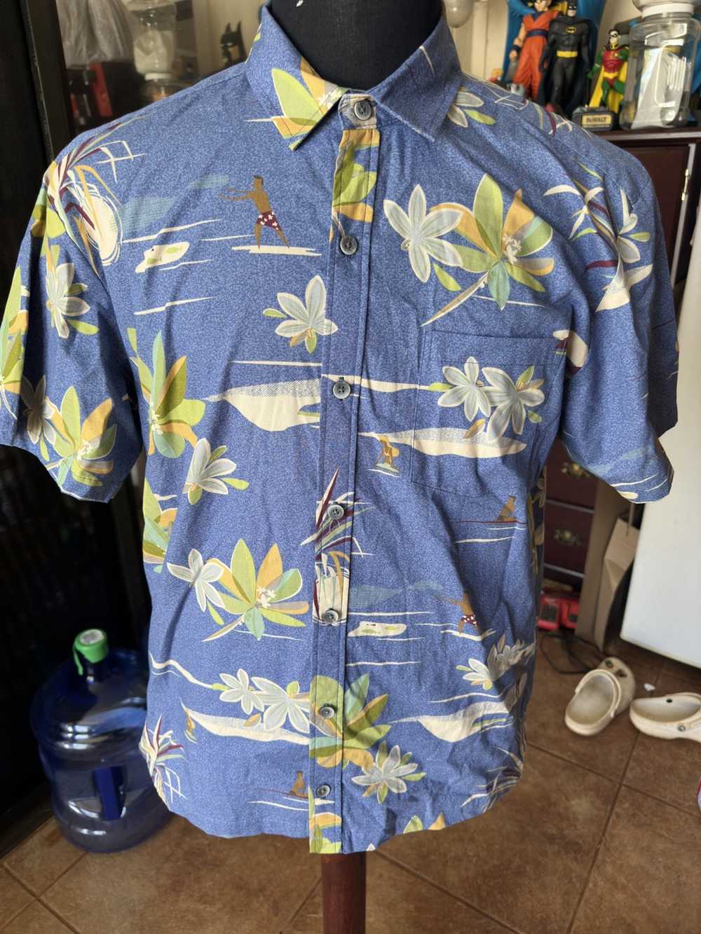 Hawaiian Shirt Kahala Hawaiian Print Blue Full Bu… - image 1