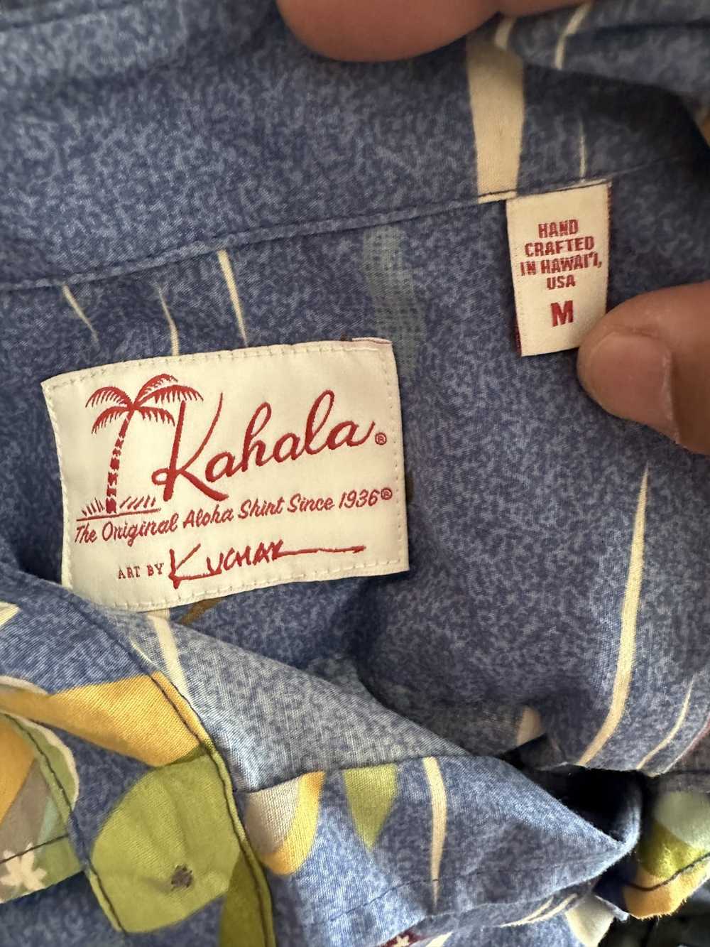 Hawaiian Shirt Kahala Hawaiian Print Blue Full Bu… - image 4
