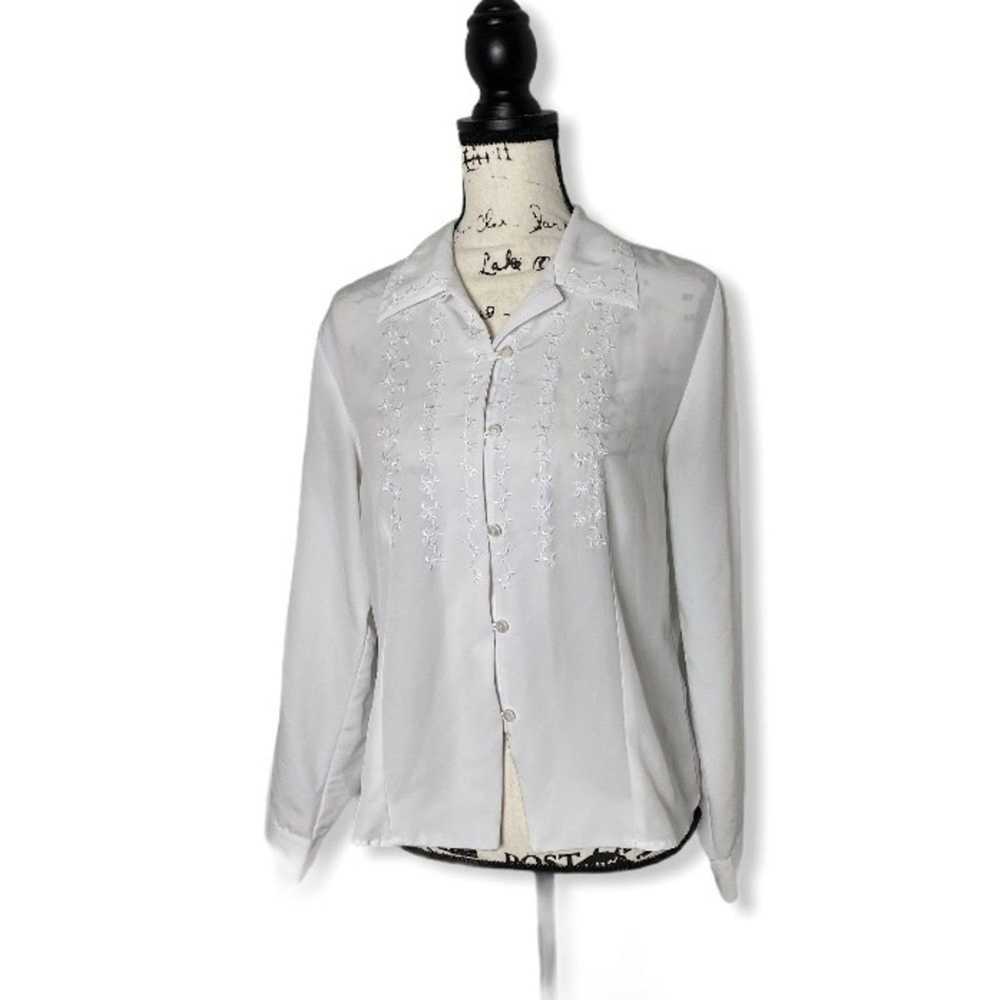 Other Claudia Richard White Button down blouse - image 1