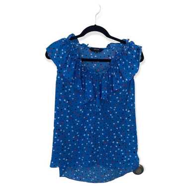 Isaac Mizrahi Isaac Mizrahi IMNYC blue dot ruffle… - image 1