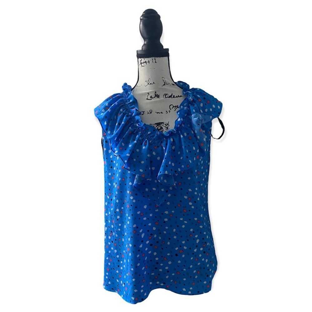 Isaac Mizrahi Isaac Mizrahi IMNYC blue dot ruffle… - image 3