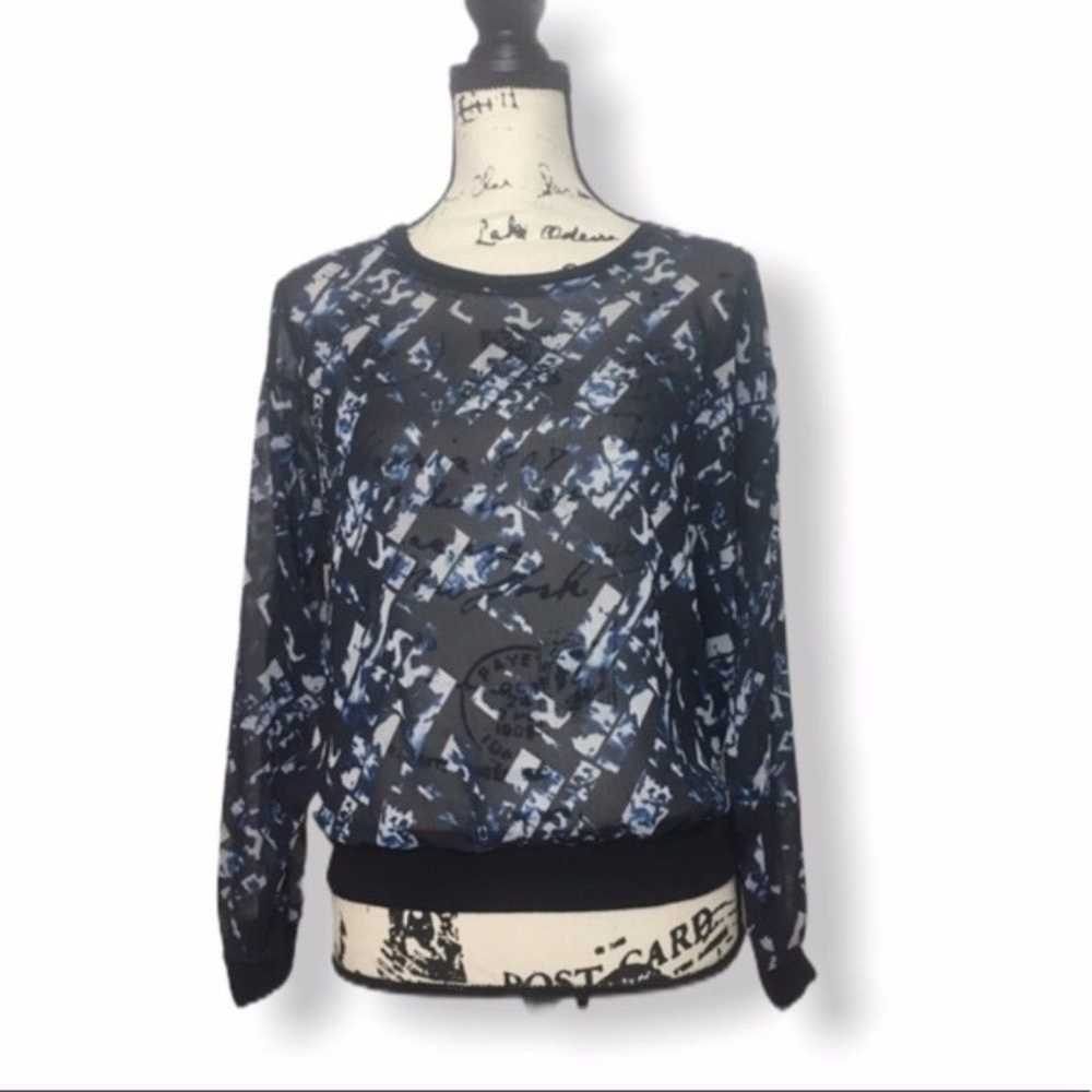 Mossimo Mossimo sheer abstract blouse - image 1