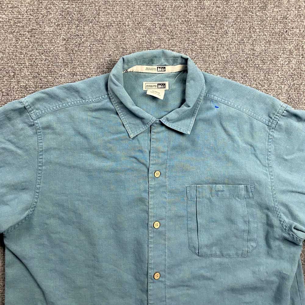 Vintage REI Shirt Adults Medium Blue Button Up Fr… - image 2