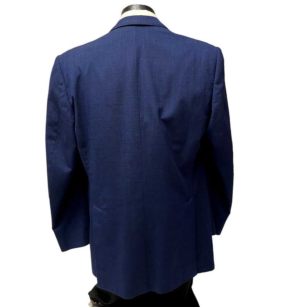 Bespoke Vtg BESPOKE Blue ROCKABILLY Jacket Silk S… - image 3