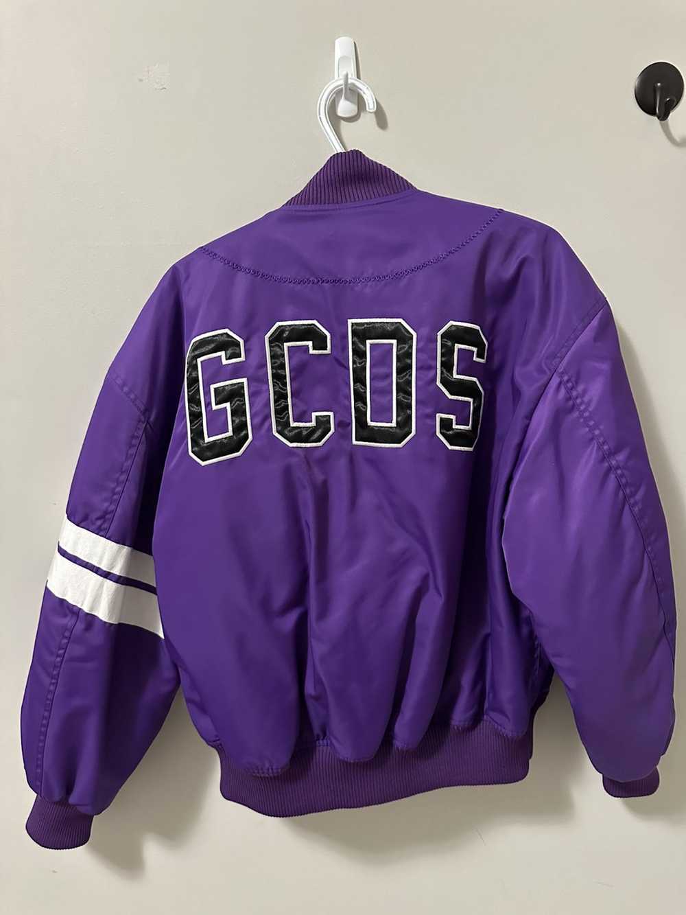 GCDS GCDS Purple bomber jacket with white logo on… - image 10