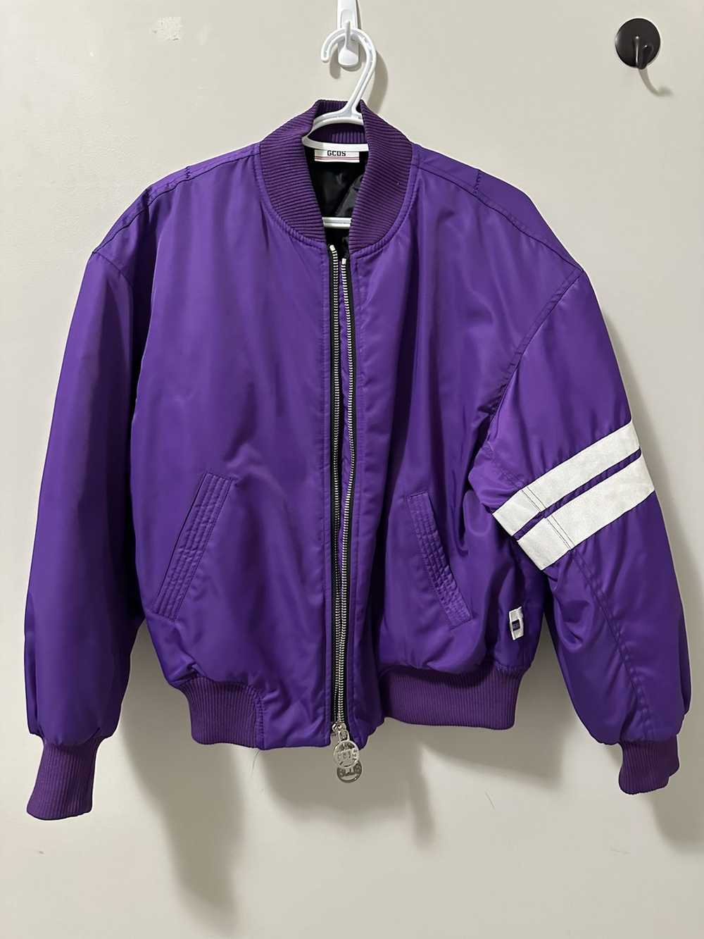 GCDS GCDS Purple bomber jacket with white logo on… - image 1