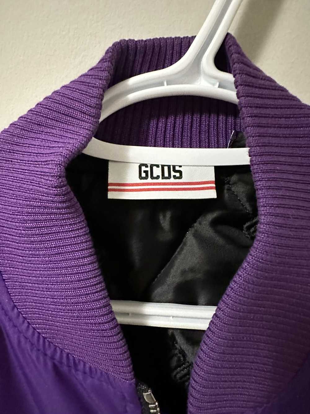 GCDS GCDS Purple bomber jacket with white logo on… - image 2
