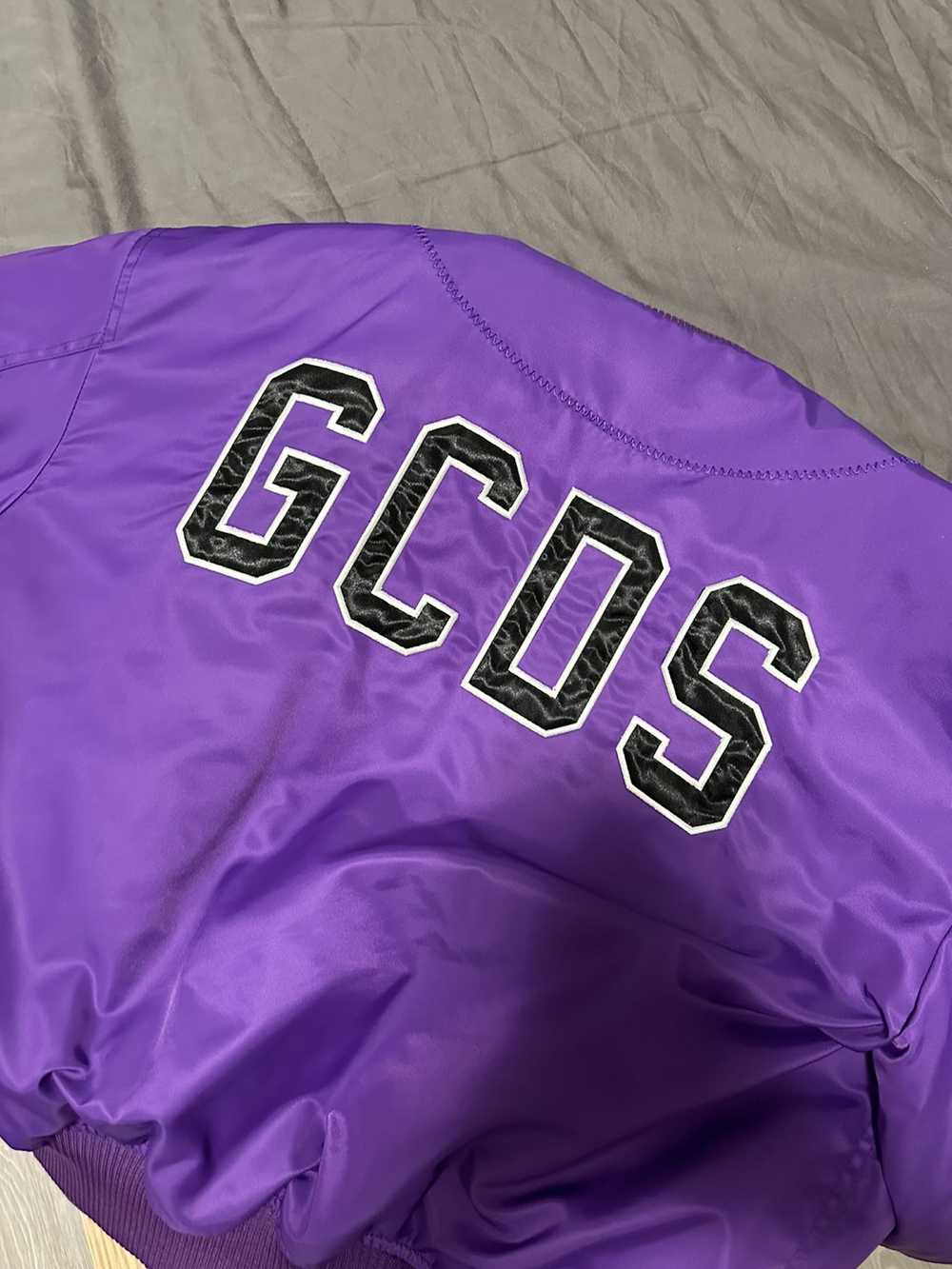 GCDS GCDS Purple bomber jacket with white logo on… - image 4