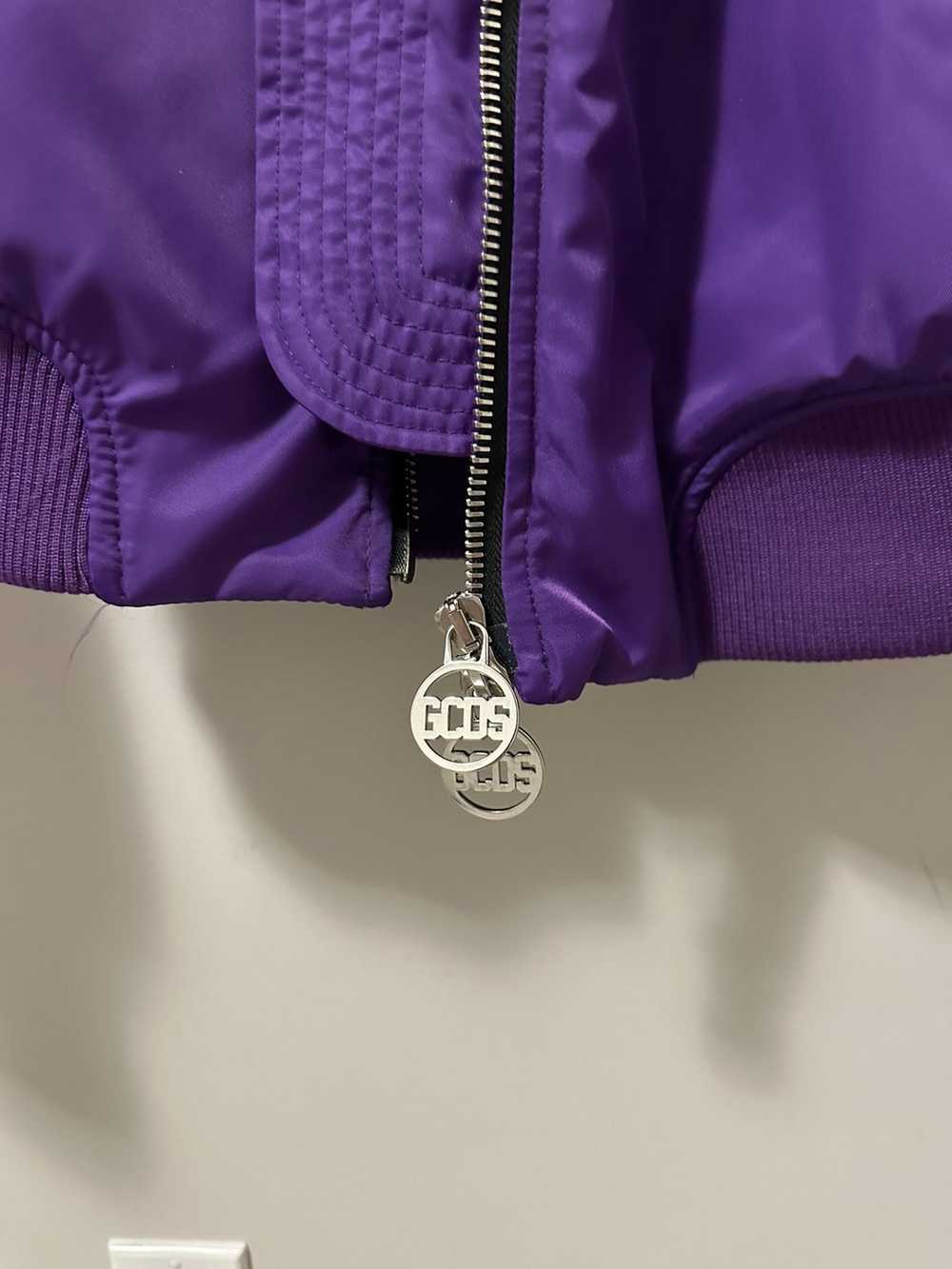 GCDS GCDS Purple bomber jacket with white logo on… - image 8