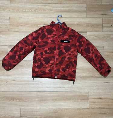 Bape Bape Red Color Camo Down Jacket