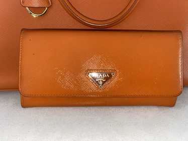 Prada Saffiano Triangle Continental Flap Wallet, … - image 1