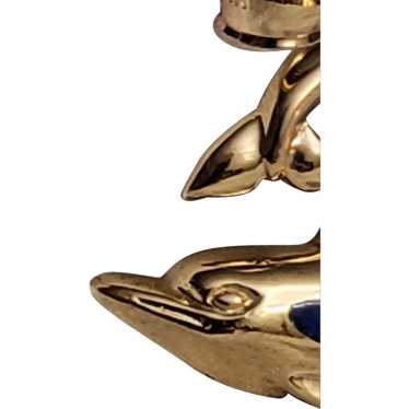 Happy 14K Gold Dolphin 3.65 Grams Pendant with Op… - image 1