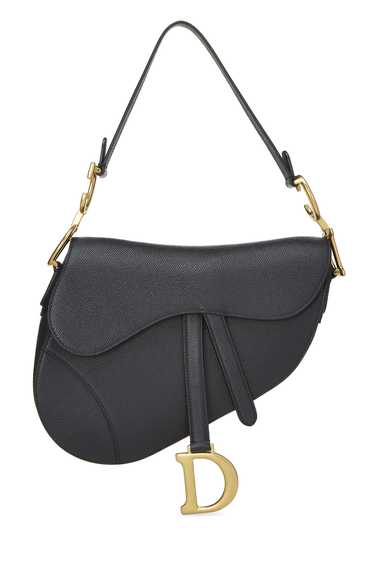Black Leather Calfskin Saddle Bag