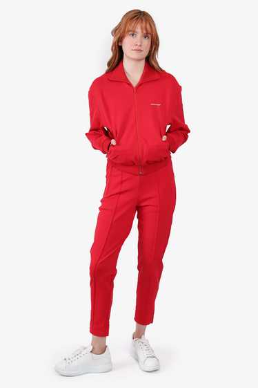 Balenciaga Red Track Zip-Up Jacket with Track Pant