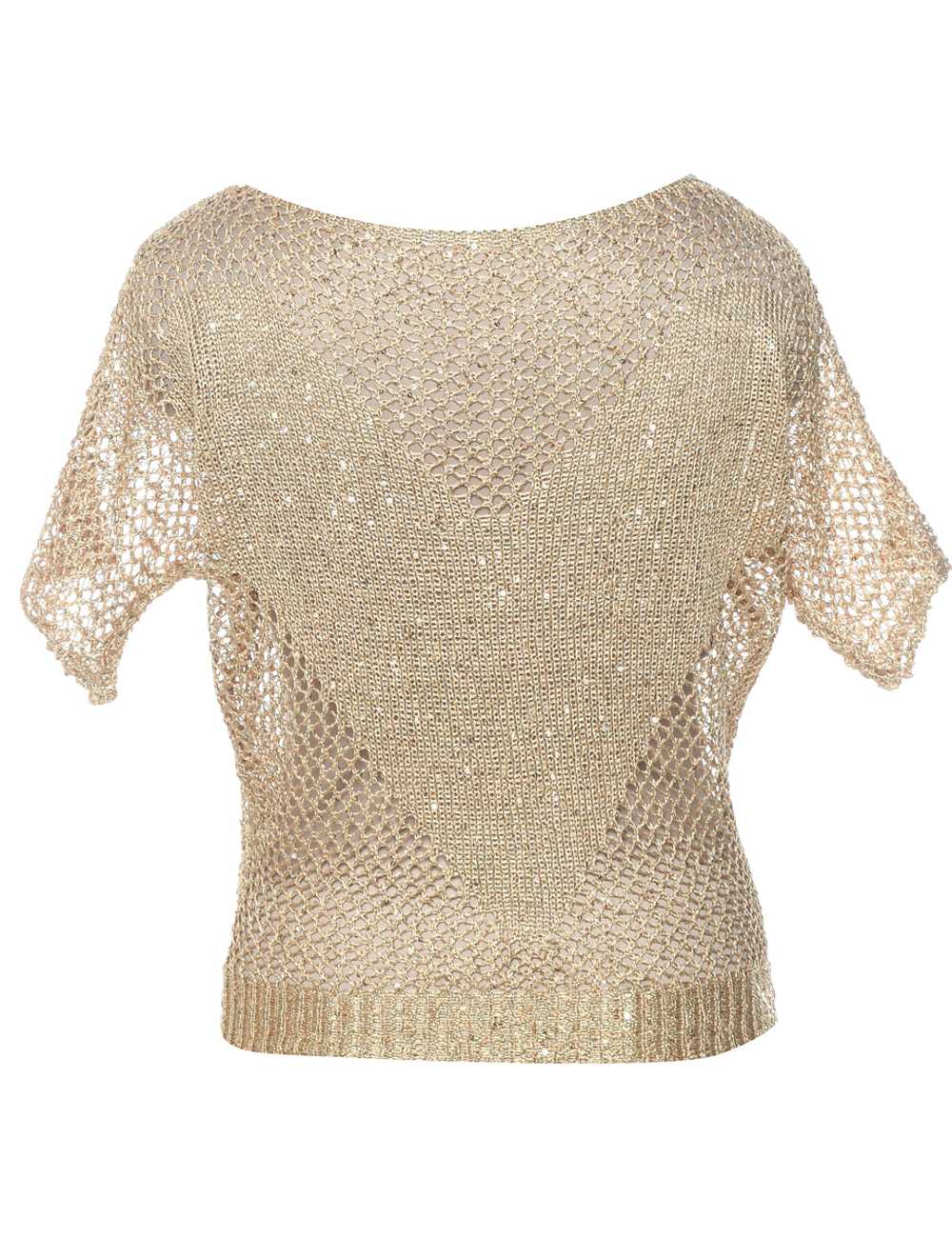 Crochet Lurex Thread Pattern Jumper - XL - image 2